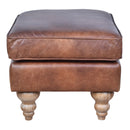 GG Leather Ottoman-Dovetailed &amp; Doublestitched