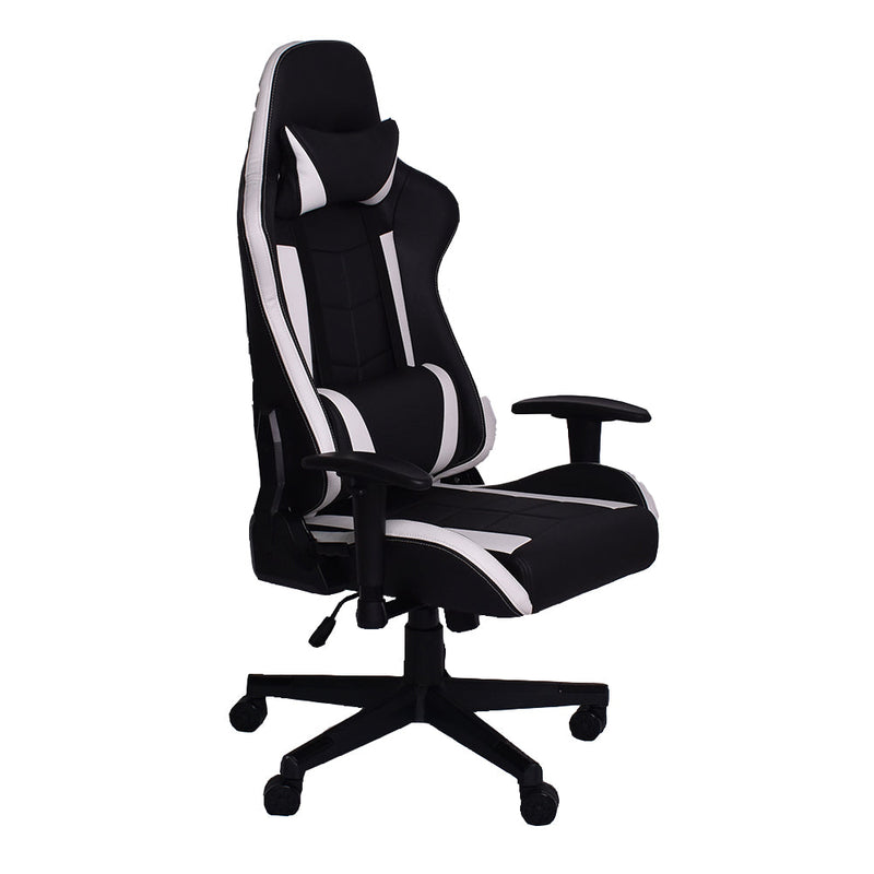 Gaming Chair in Black & White-Dovetailed &amp; Doublestitched