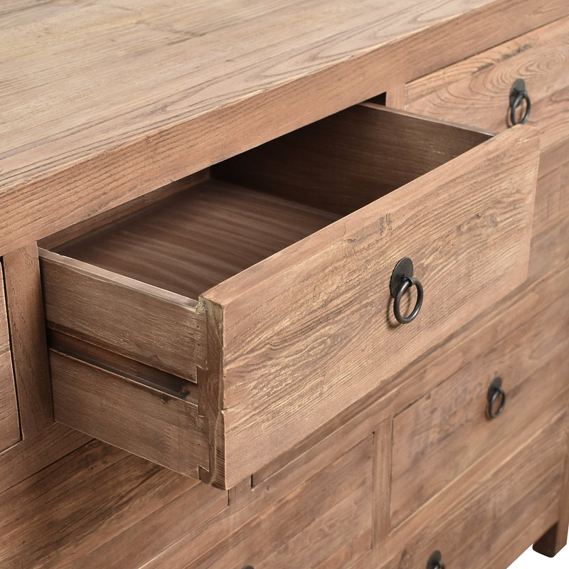 Gene Old Elm Chest Of Drawers-Dovetailed &amp; Doublestitched