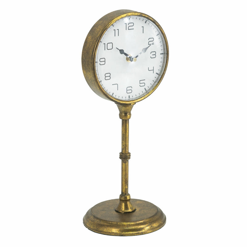 Gold Iron Table Clock-Dovetailed &amp; Doublestitched