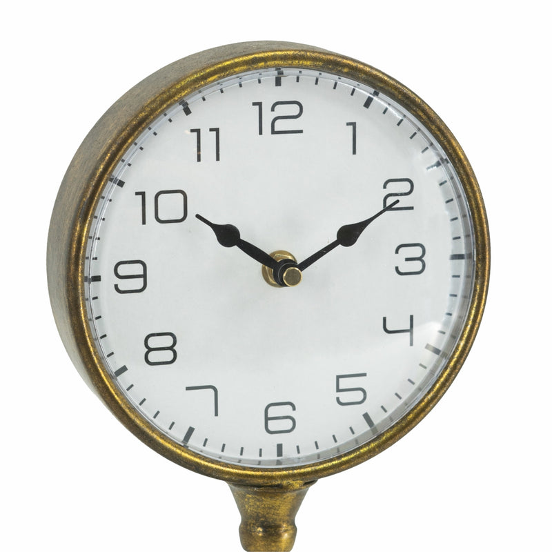 Gold Iron Table Clock-Dovetailed &amp; Doublestitched