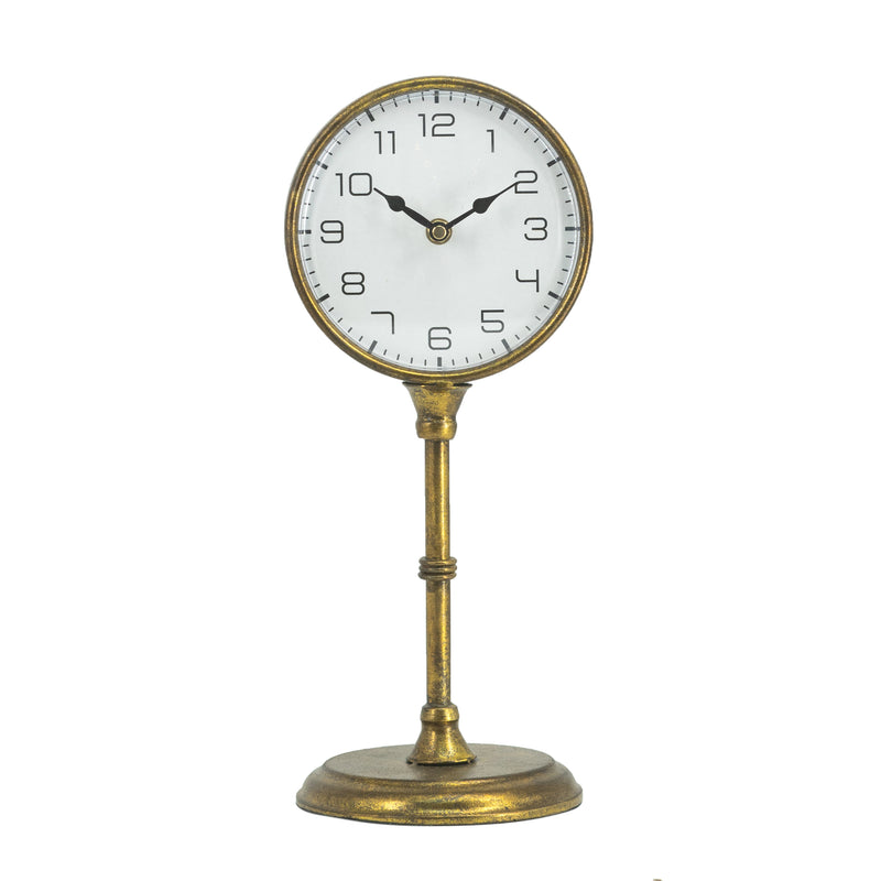 Gold Iron Table Clock-Dovetailed &amp; Doublestitched