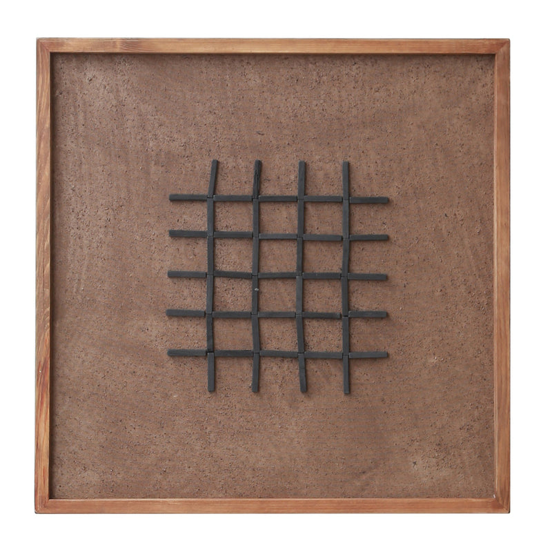 Hash Timber Wall Art 62x62 - Black on Brown-Dovetailed &amp; Doublestitched