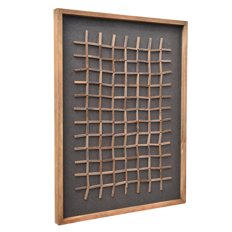 Hash Timber Wall Art 62x82 - Brown on Black-Dovetailed &amp; Doublestitched