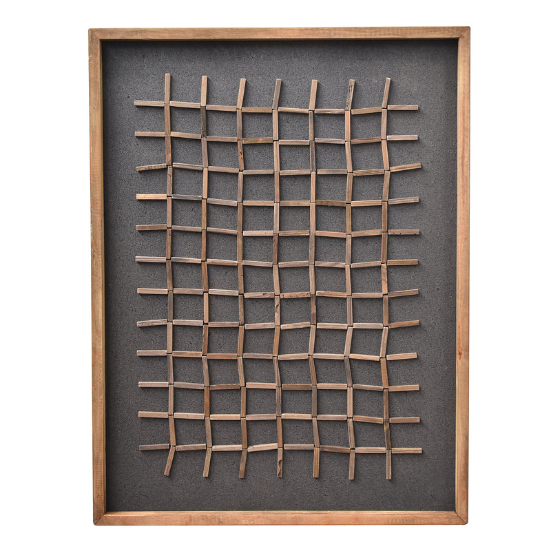 Hash Timber Wall Art 62x82 - Brown on Black-Dovetailed &amp; Doublestitched