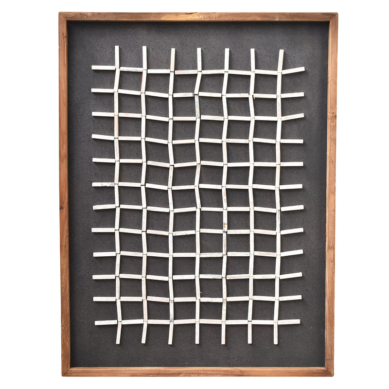 Hash Timber Wall Art 62x82 - White on Black-Dovetailed &amp; Doublestitched