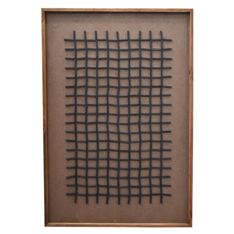 Hash Timber Wall Art 82x122 - Black on Brown