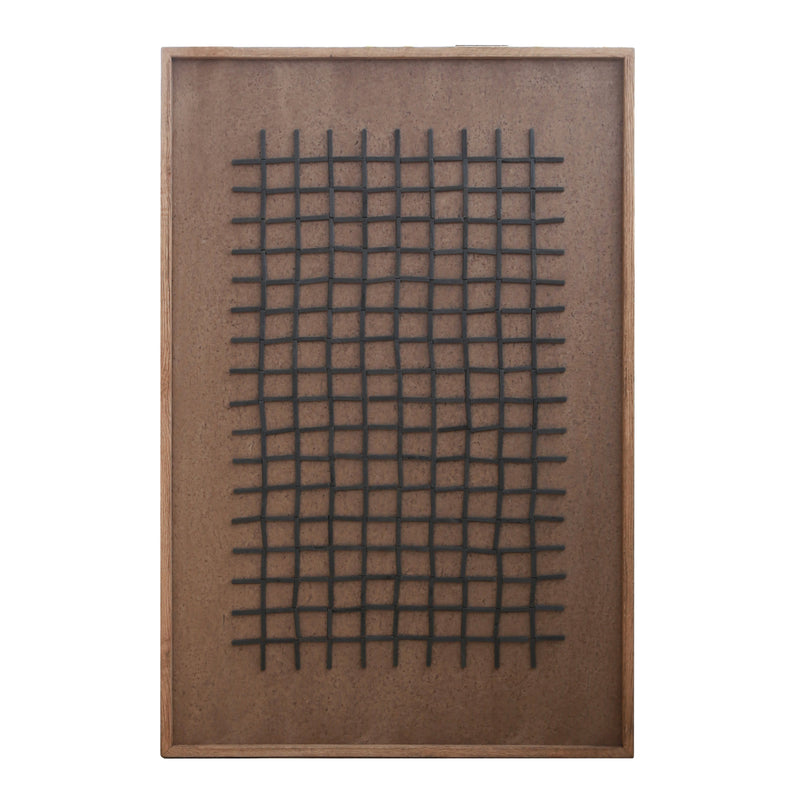 Hash Timber Wall Art 82x122 - Black on Brown-Dovetailed &amp; Doublestitched