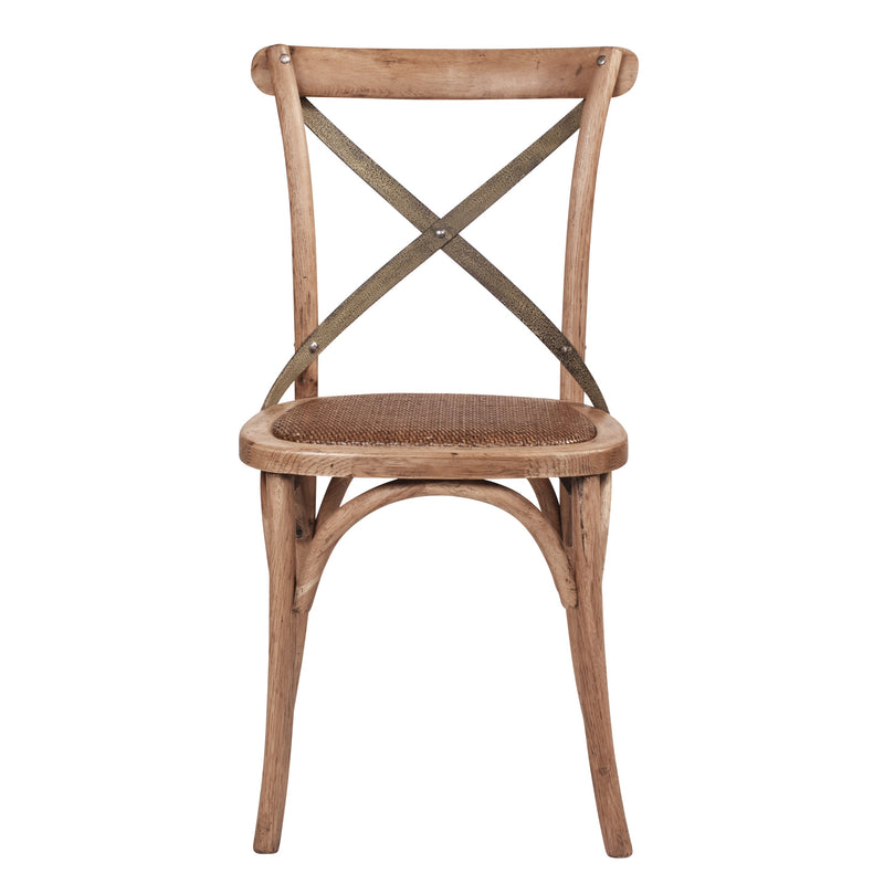 Hastings Cross Back Chair with Grey Metal Straps-Dovetailed &amp; Doublestitched
