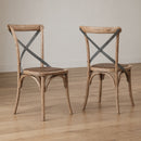 Hastings Cross Back Chair with Grey Metal Straps-Dovetailed &amp; Doublestitched