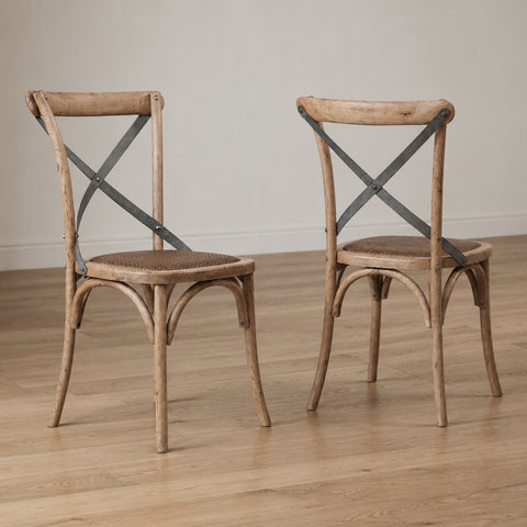 Hastings Cross Back Chair with Grey Metal Straps