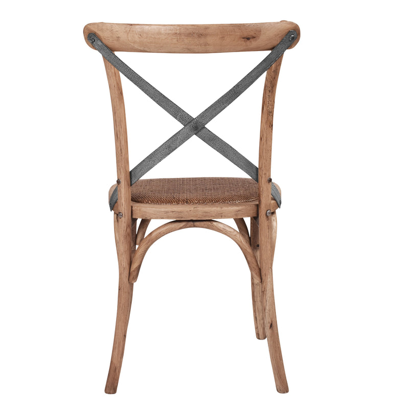 Hastings Cross Back Chair with Grey Metal Straps-Dovetailed &amp; Doublestitched