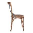 Hastings Cross Back Chair with Grey Metal Straps-Dovetailed &amp; Doublestitched