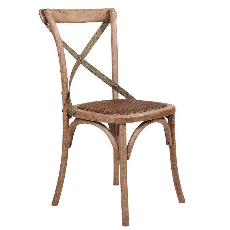 Hastings Cross Back Chair with Grey Metal Straps-Dovetailed &amp; Doublestitched