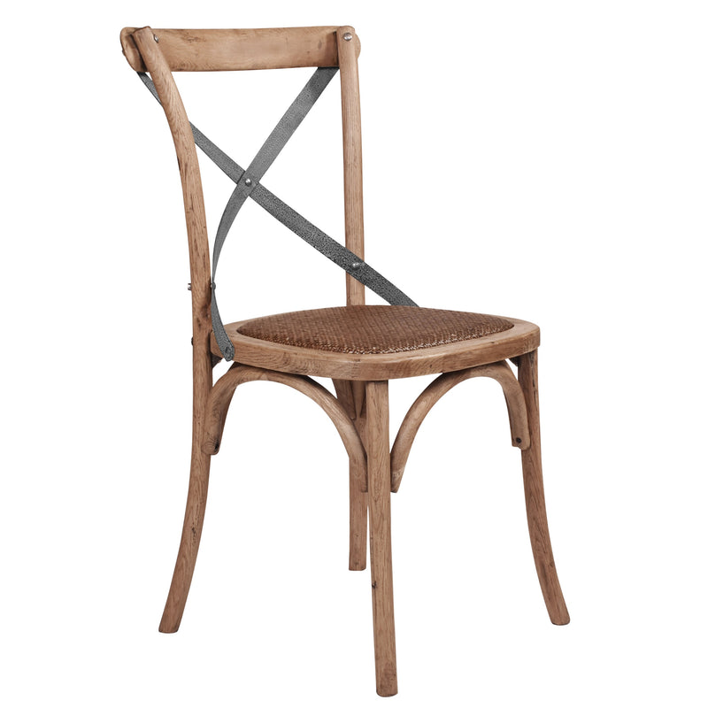 Hastings Cross Back Chair with Grey Metal Straps-Dovetailed &amp; Doublestitched