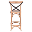 Hastings Cross Back Counter Stool with Dark Metal Straps-Dovetailed &amp; Doublestitched