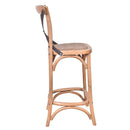 Hastings Cross Back Counter Stool with Dark Metal Straps-Dovetailed &amp; Doublestitched