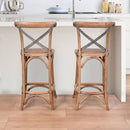 Hastings Cross Back Counter Stool with Grey Metal Straps-Dovetailed &amp; Doublestitched