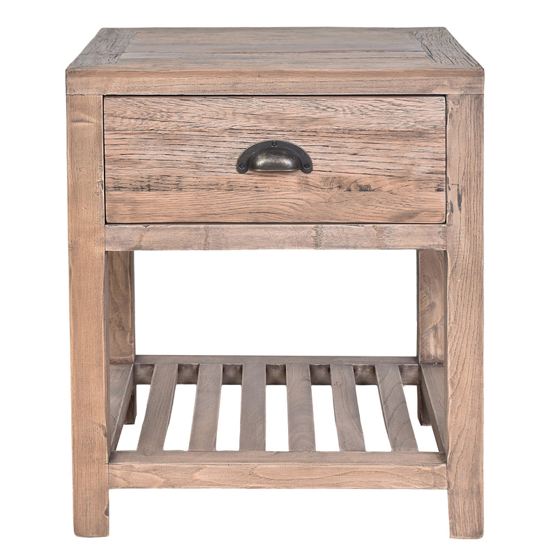 Henry Recycled Timber Side Table-Dovetailed &amp; Doublestitched