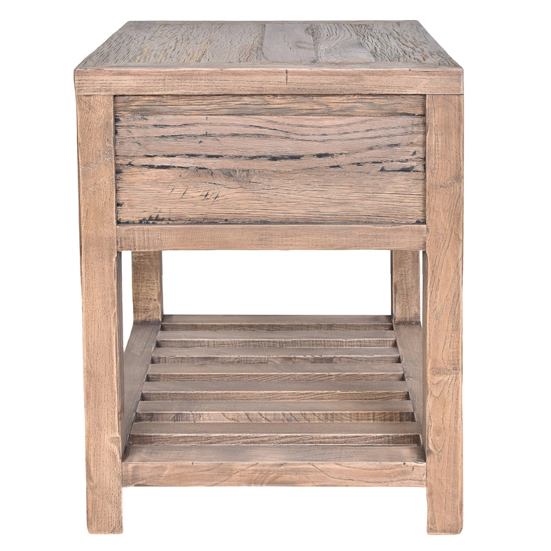 Henry Recycled Timber Side Table-Dovetailed &amp; Doublestitched