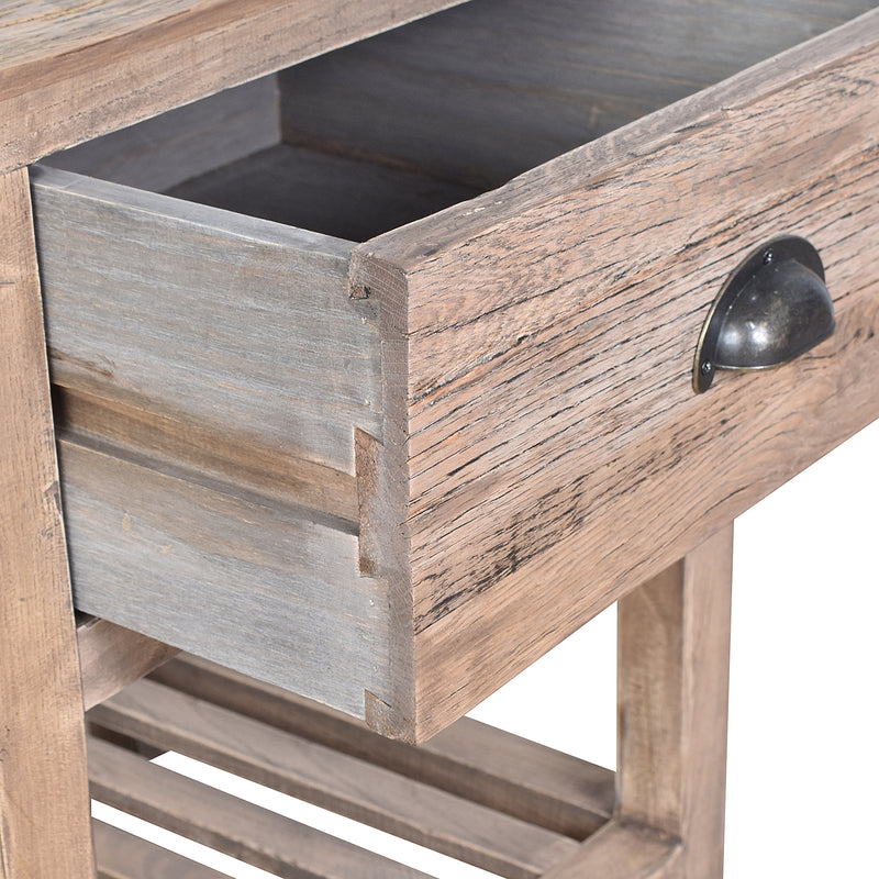 Henry Recycled Timber Side Table-Dovetailed &amp; Doublestitched