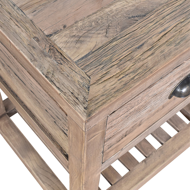 Henry Recycled Timber Side Table-Dovetailed &amp; Doublestitched