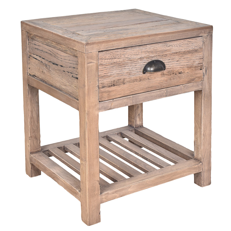 Henry Recycled Timber Side Table-Dovetailed &amp; Doublestitched