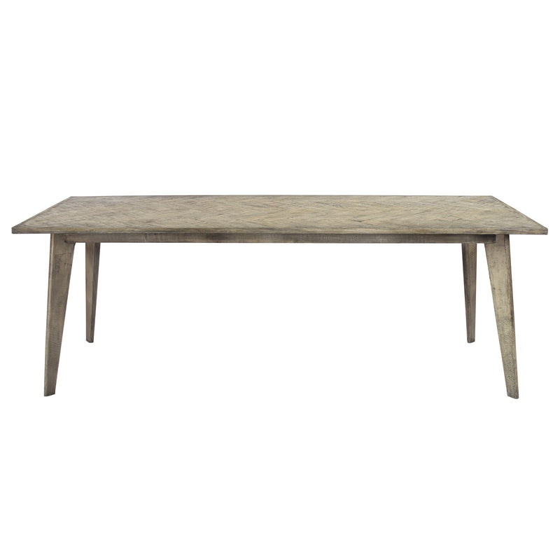 Herringbone 220cm Dining Table in Grey-Dovetailed &amp; Doublestitched