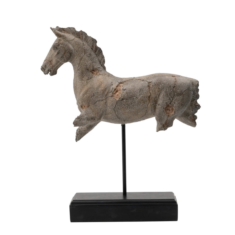 Horse Figure On Iron Stand-Dovetailed &amp; Doublestitched