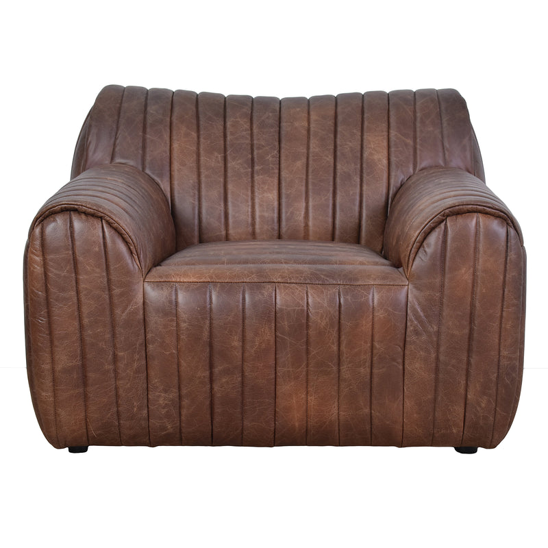 Hugo Distressed Leather Armchair-Dovetailed &amp; Doublestitched