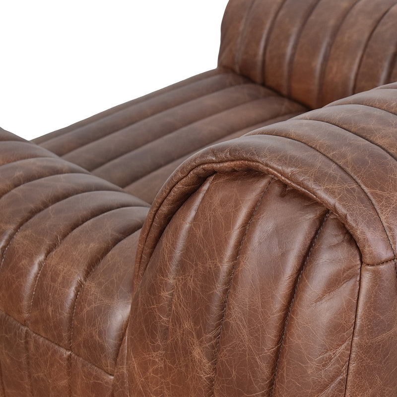 Hugo Distressed Leather Armchair-Dovetailed &amp; Doublestitched