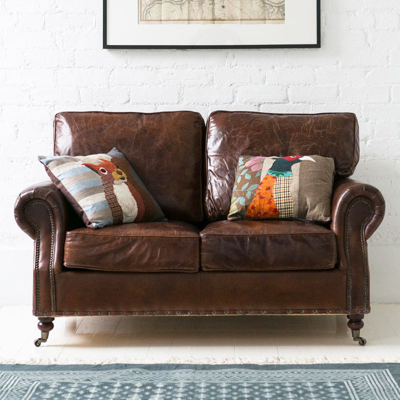 Hyde Vintage Leather 2 Seater Sofa-Dovetailed &amp; Doublestitched