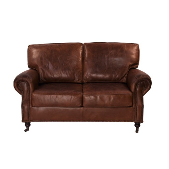 Hyde Vintage Leather 2 Seater Sofa-Dovetailed &amp; Doublestitched