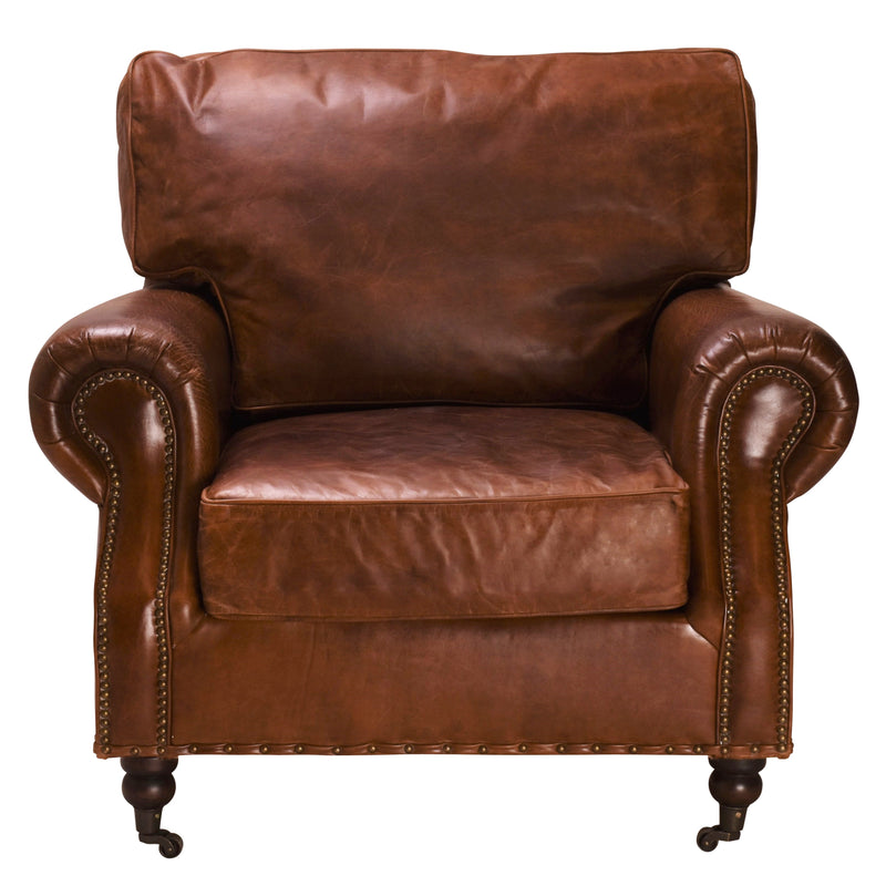 Hyde Vintage Leather Armchair-Dovetailed &amp; Doublestitched