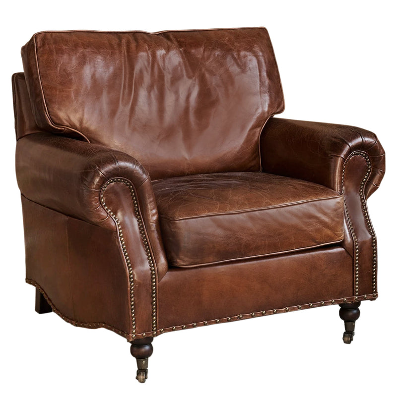 Hyde Vintage Leather Armchair-Dovetailed &amp; Doublestitched