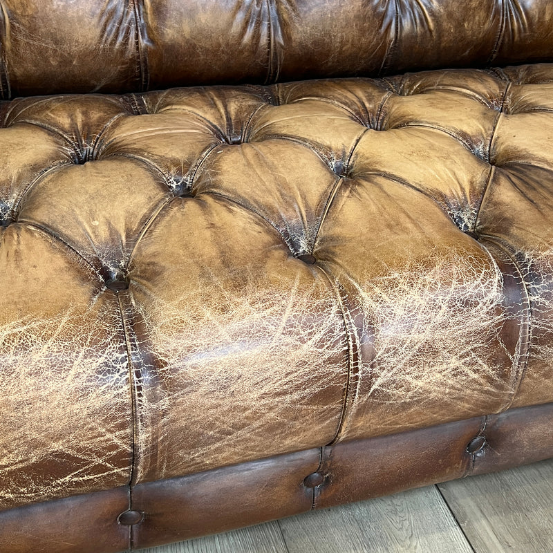 Barrington Antique Leather Chesterfield Sofa - 3 Seater