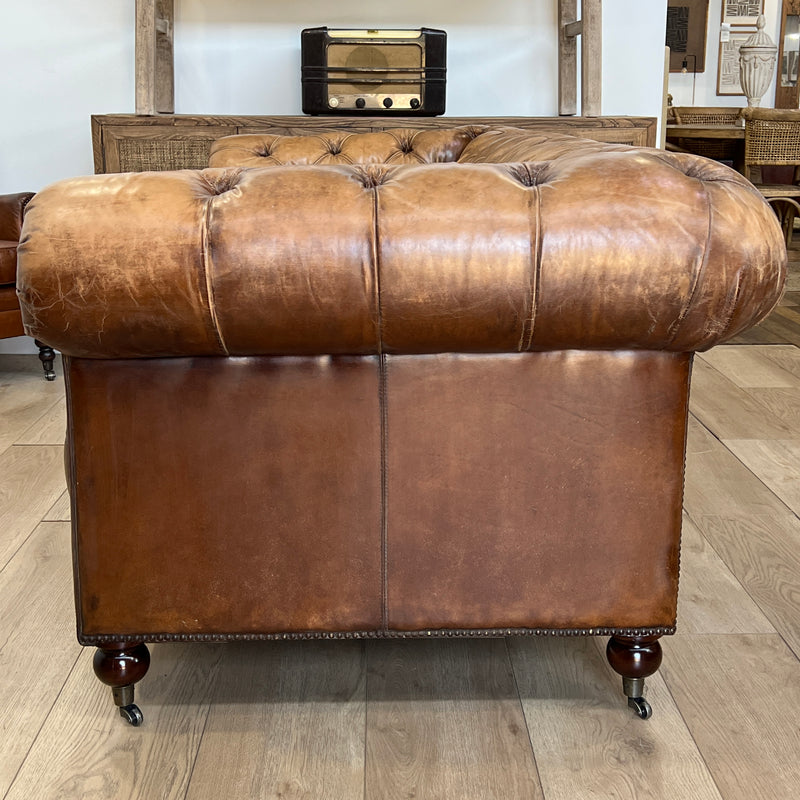 Barrington Antique Leather Chesterfield Sofa - 3 Seater