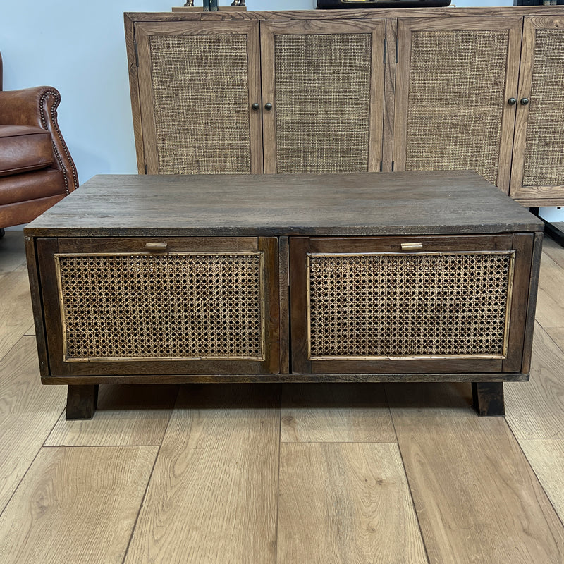 Avoca Birdeye Rattan Coffee Table in Honey Brown
