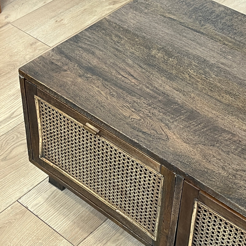 Avoca Birdeye Rattan Coffee Table in Honey Brown