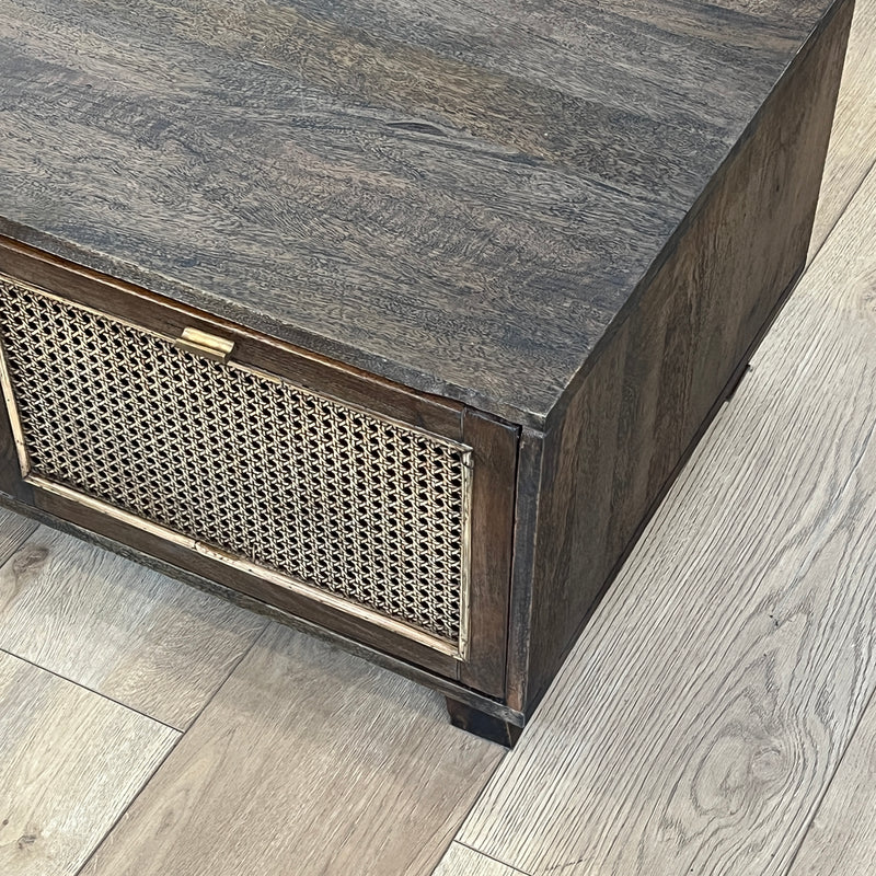 Avoca Birdeye Rattan Coffee Table in Honey Brown