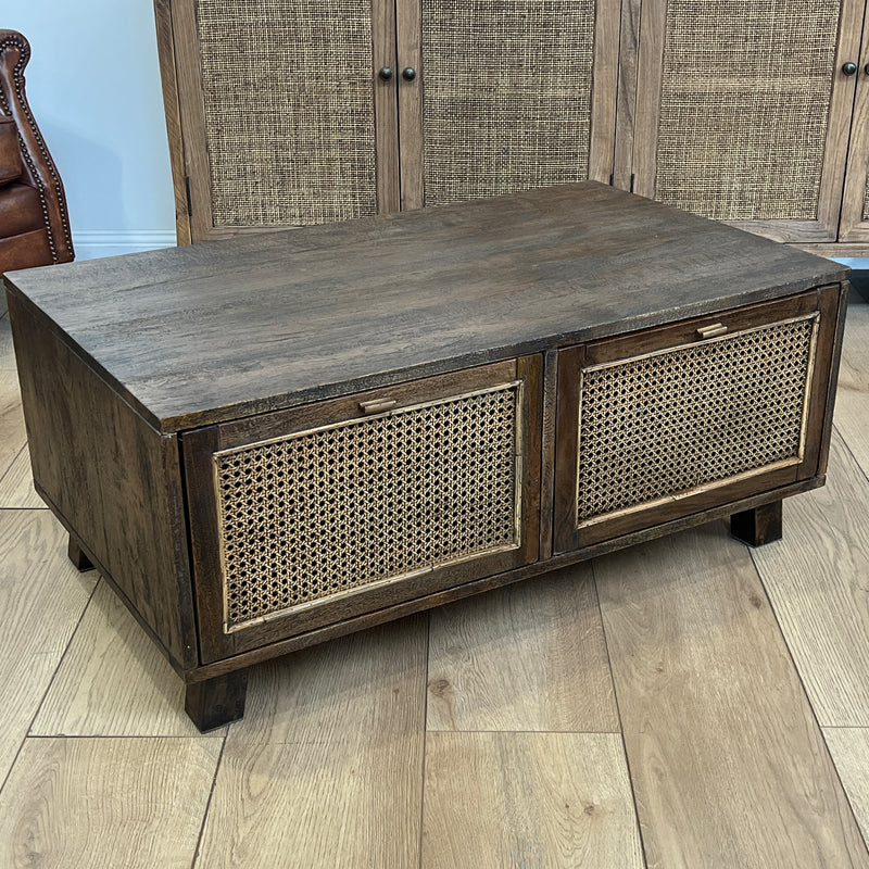 Avoca Birdeye Rattan Coffee Table in Honey Brown