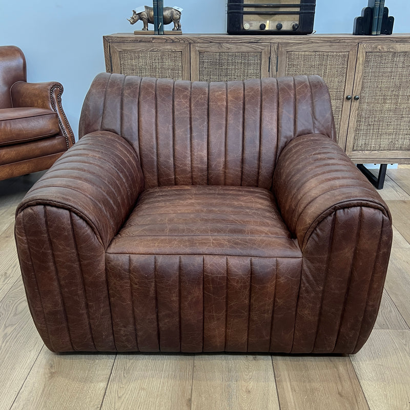 Hugo Distressed Leather Armchair