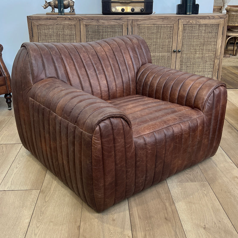 Hugo Distressed Leather Armchair