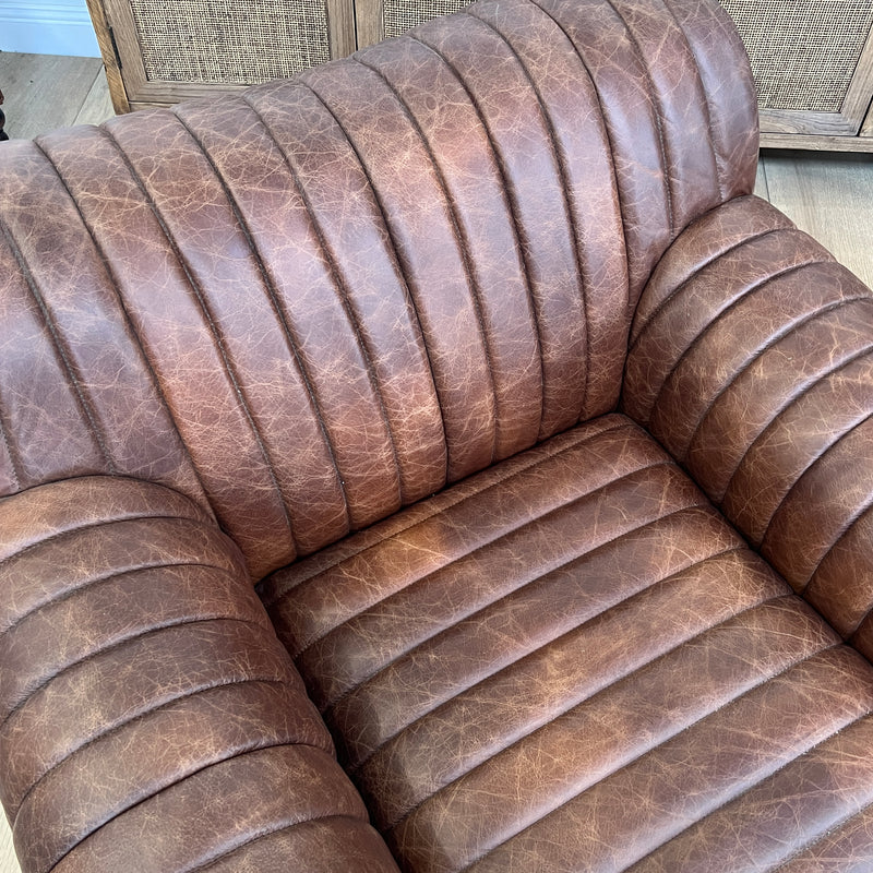 Hugo Distressed Leather Armchair