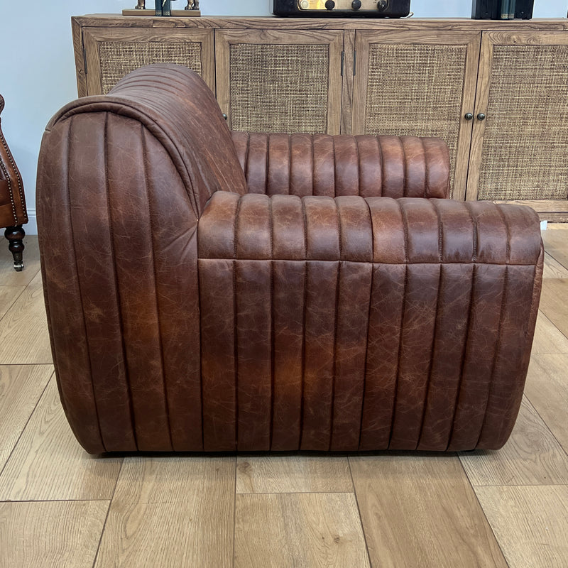 Hugo Distressed Leather Armchair
