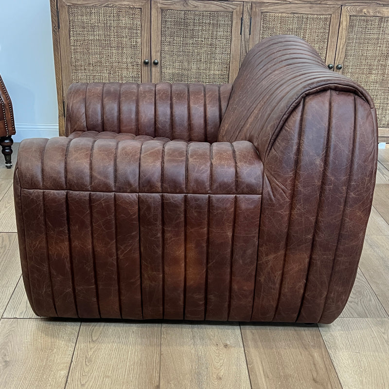 Hugo Distressed Leather Armchair