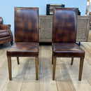 Alfred Leather Dining Chair in Briarsmoke Pair of 2
