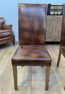 Alfred Leather Dining Chair in Briarsmoke Pair of 2