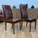 Alfred Leather Dining Chair in Briarsmoke Pair of 2