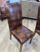 Alfred Leather Dining Chair in Briarsmoke Pair of 2
